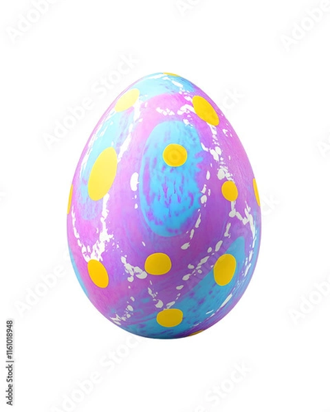 Fototapeta Handmade Easter egg isolated on a white