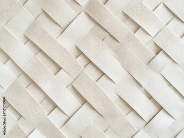 Fototapeta Woven texture of warm white paper background minimalist design artistic content soft environment aesthetic viewpoint