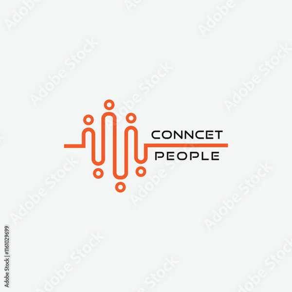 Fototapeta Connect People Logo. Useble for Group and Company Llogos, Flat Design logo Template, Vector Illustration
