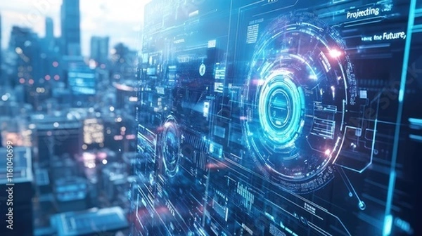 Fototapeta Vision of Tomorrow: Futuristic Technology and Urban Potential
