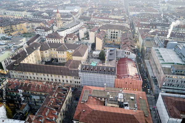 Obraz Views of the city of Turin at sunset from the dome of the Mole Antonelliana