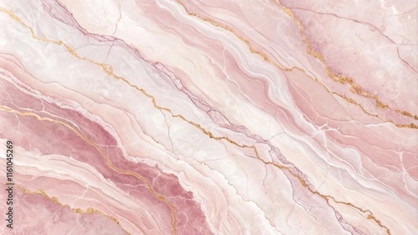 Obraz Elegant pink marble texture with gold veins and soft wavy patterns