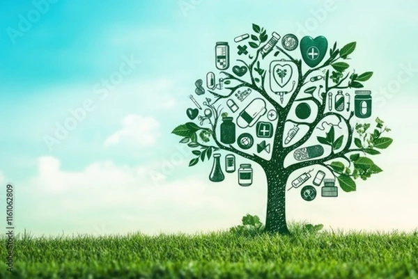 Fototapeta A Tree of Life Representing Healthcare and Wellness