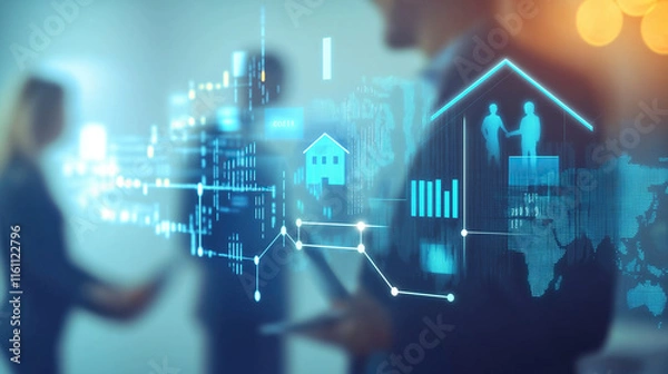 Fototapeta Smart Home Technology Integration with Virtual Interface