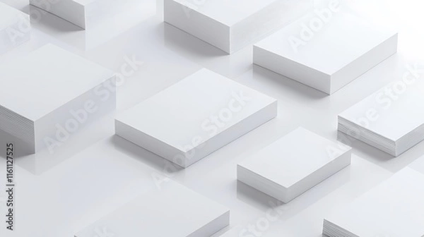 Fototapeta Blank business card mockup on white textured background 3d illustration 3d rendering card template