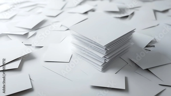 Fototapeta Blank business card mockup on white textured background 3d illustration 3d rendering card template