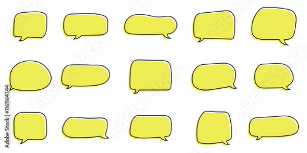 Fototapeta Quote box frame, big set. Quote text in speech bubble. Quote box icon. Blank template quote text info design boxes quotation bubble blog quotes symbols.