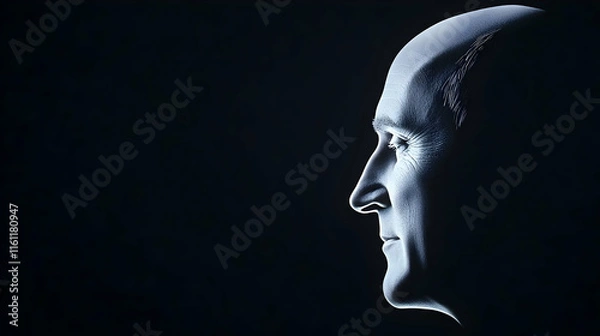 Fototapeta 3D Male Head Profile Illustration