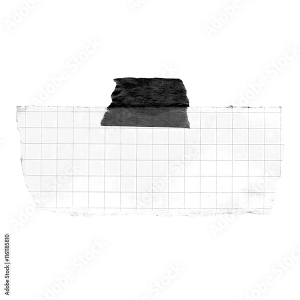 Obraz torn paper vintage note grid memo black and white	
