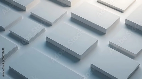 Fototapeta Blank business card mockup on white textured background 3d illustration 3d rendering card template