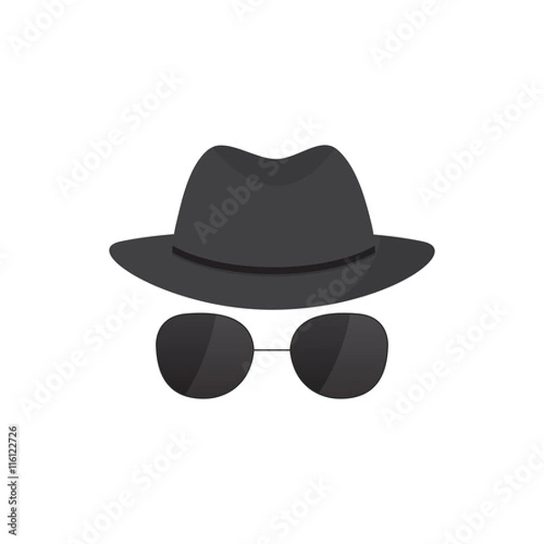 Fototapeta Secret agent icon in a hat