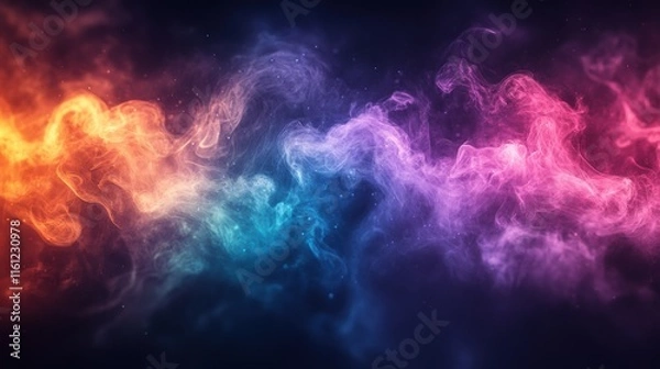 Fototapeta Abstract colorful smoke swirls creating a mystical ethereal atmosphere
