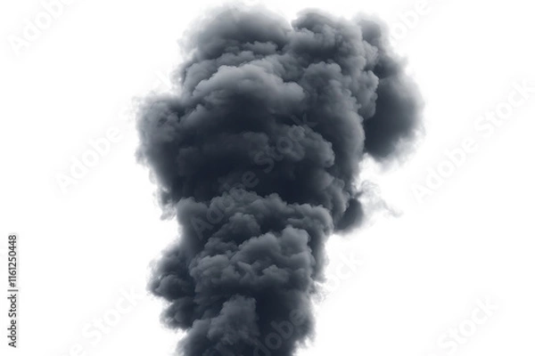 Fototapeta Black, vertical vapor, smoke on white background, png, no background, on transparent background, isolated