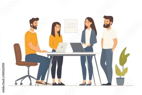 Obraz business people working together, Generative AI