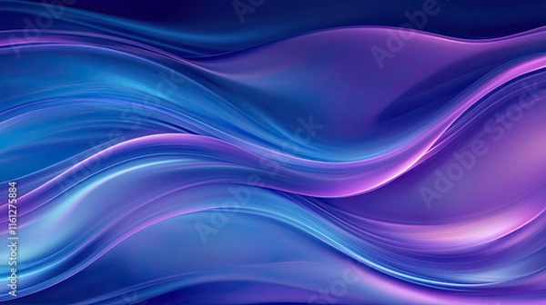 Obraz Abstract Background in Blue and Purple Neon Glow Colors, Speed of Light Concept, Dynamic Flowing Lines and Light Trails, Futuristic and Vibrant Design, High-Energy Visual with Motion and Fluidity