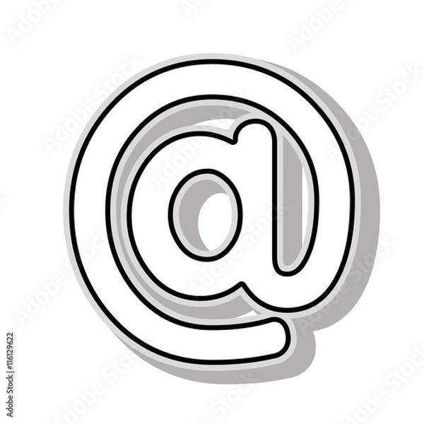 Obraz at symbol ,isolated black and white flat icon design