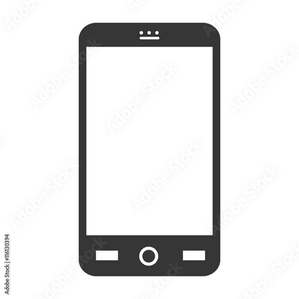 Obraz smartphone phone technology , isolated flat icon vector illustration