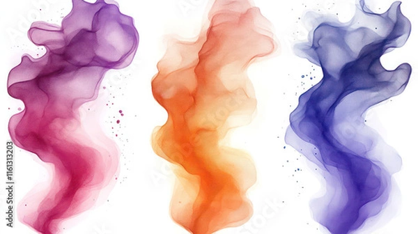 Fototapeta Set color circle gradient noise gradation. Abstract colorful watercolor blur mesh shape on white background. Gradient aura, grain neon blob with noise effect vector illustration.