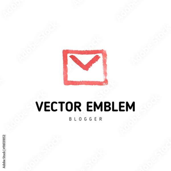 Fototapeta E-mail icon watercolor design.