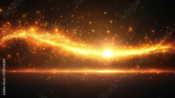 Fototapeta The effect of a bright golden flash of light on a transparent background with rays and glare. Light yellow light blur effect. Vector illustration 10 EPS for web design