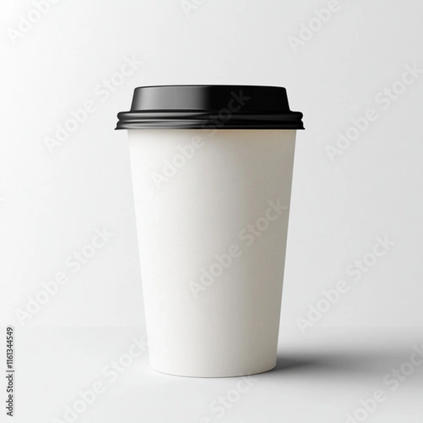 Fototapeta coffee, cup, paper, drink, isolated, plastic, white, beverage, disposable, hot, container, lid, cafe, mug, vector, tea, food, coffee cup, brown, cardboard, caffeine, takeaway, mocha, object, latte
