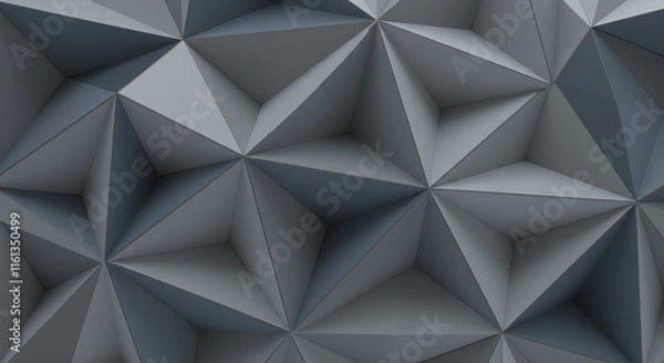 Fototapeta Abstract 3D Geometric Pattern of Gray Triangles