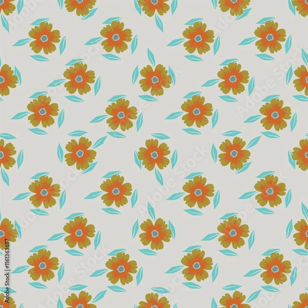 Fototapeta Seamless floral pattern