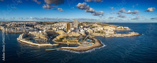 Fototapeta Aerial photo from St Julian's, Malta