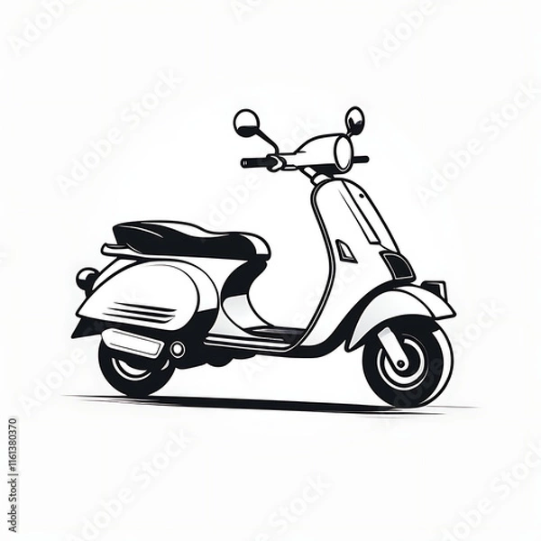 Obraz retro scooter isolated on white