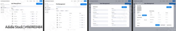 Fototapeta User Management, File Management, User Profile Software Dashboard Administration CMS App & Ui Kit