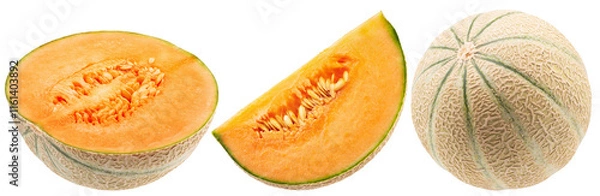 Fototapeta set of melons isolated on a white background