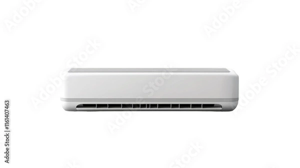 Obraz White air conditioner isolated on transparent background, ideal for cooling home or office environment