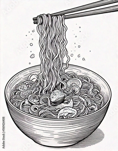 Obraz noodle drawn design for t-shirt graphics, banner, fashion prints, slogan tees, stickers, flyer, posters and other creative uses