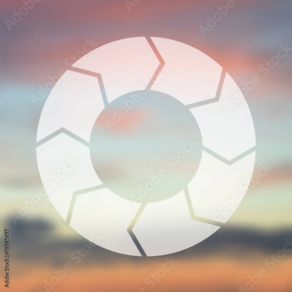 Fototapeta Circle arrows linear infographic. Template for cycle diagram, graph, presentation, round chart. Business concept with 8 options, parts, steps, processes. Blurred background.