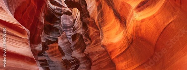 Obraz panoramic sandstone walls in famous antelope canyon near Page in Arizona USA