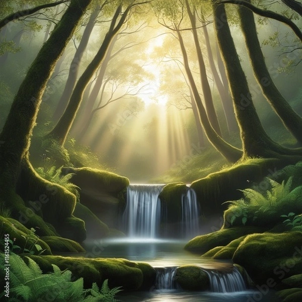 Obraz waterfall in the forest