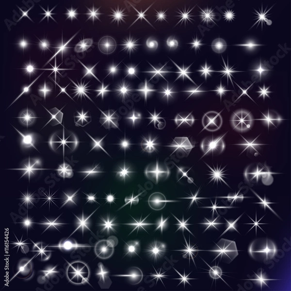 Fototapeta Vector star effects set