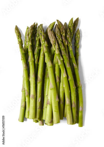Fototapeta A bunch of asparagus tips isolated on a white background