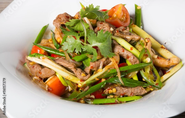 Obraz Asian fried meat dish