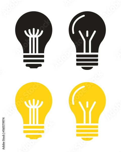 Obraz Vector Light Bulb Icon Set