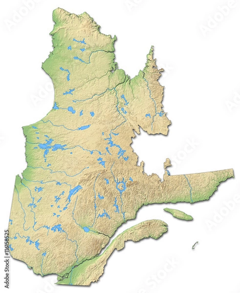 Obraz Relief map - Quebec (Canada) - 3D-Rendering