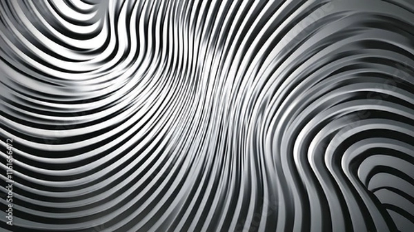 Obraz Grayscale Wavy Line Pattern Abstract