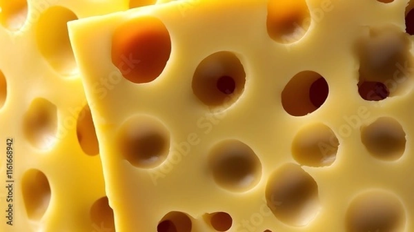 Obraz A cheese pattern alternating sharp squares and soft rounds.