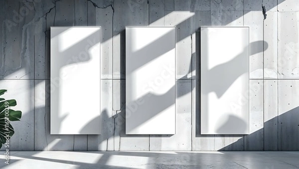 Obraz Three empty white vertical 