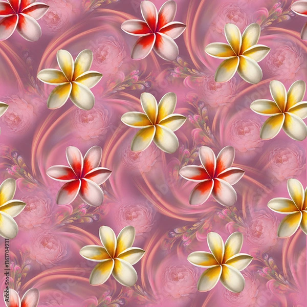 Fototapeta Beautiful all over multi flower pattern mobile cover print computer wallpaper design bed sheet print digital flowers allover