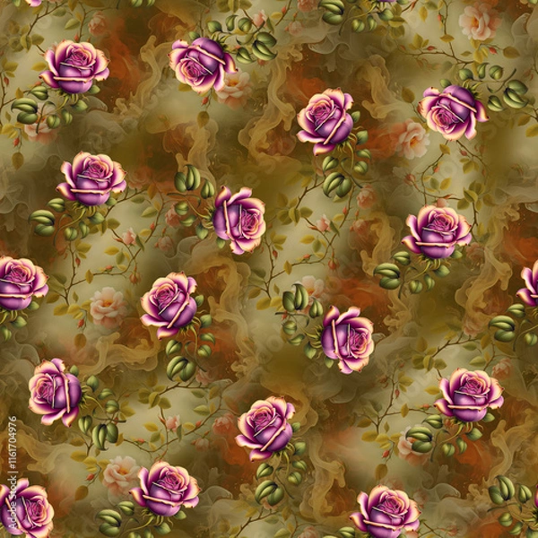 Fototapeta Beautiful all over multi flower pattern mobile cover print computer wallpaper design bed sheet print digital flowers allover