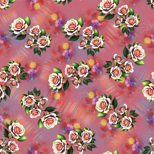 Fototapeta Digital textile print patterns floral ethnic geometric pattern ikat pattern allover pattern for print