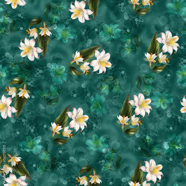 Fototapeta Digital textile print patterns floral ethnic geometric pattern ikat pattern allover pattern for print