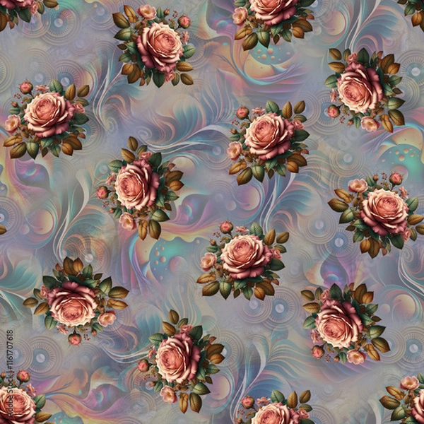 Fototapeta Digital textile print patterns floral ethnic geometric pattern ikat pattern allover pattern for print