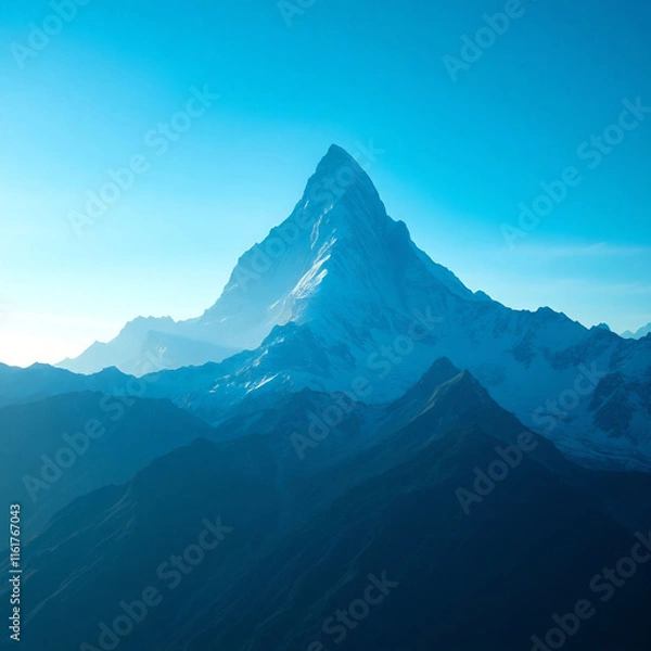 Fototapeta panorama of Mount Ama Dablam - probably the most beautiful peak in Himalayas